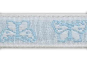 1/2" Sky Blue Butterflies Woven Ribbon