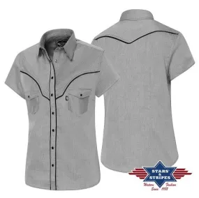 A-18 Alice Grey Ladies Western Blouse