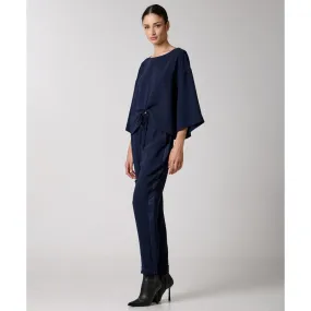 Access Fashion Navy Blouse With Drawstring & Gathering