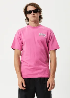 AFENDS Mens Flowers - Oversized T-Shirt - Bubblegum