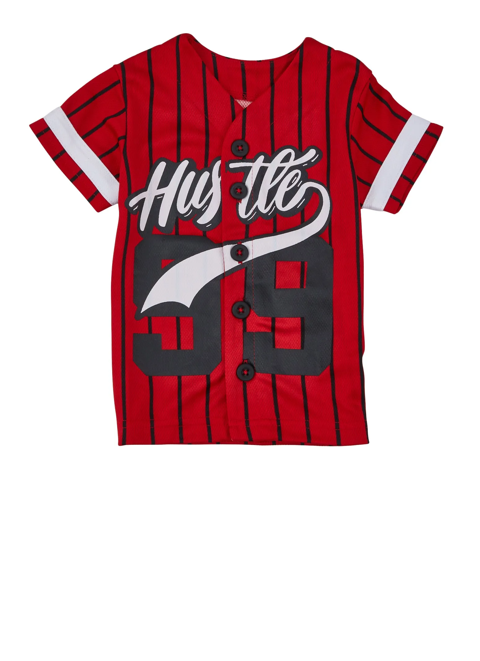 Baby Boys 12-24M Striped Hustle 99 Baseball Jersey