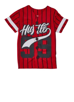 Baby Boys 12-24M Striped Hustle 99 Baseball Jersey