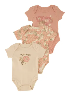 Baby Girls 0-9M Floral Graphic Print Bodysuit Trio