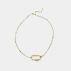 Carabiner Pearl Necklace