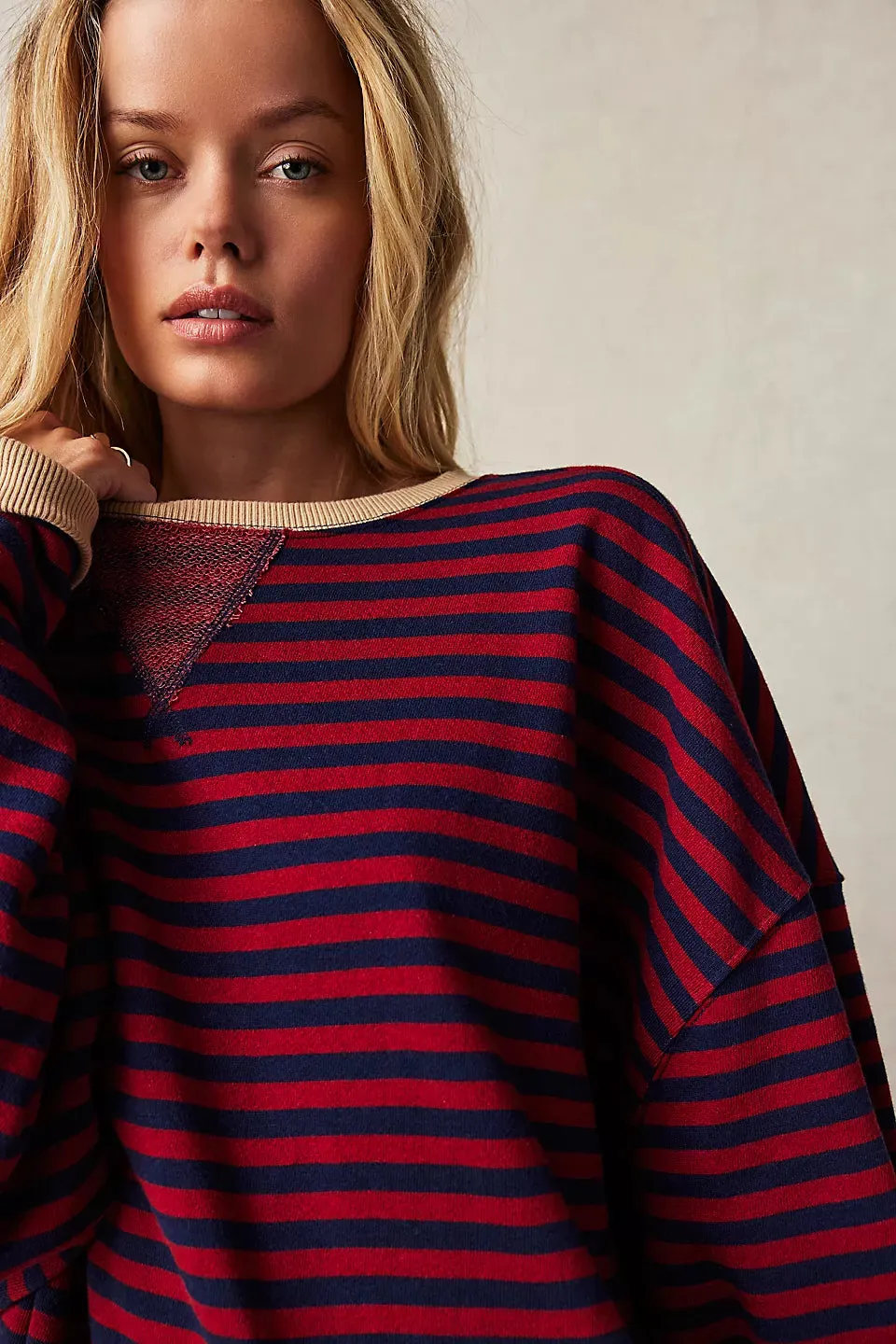 Classic Striped Oversized Crewneck