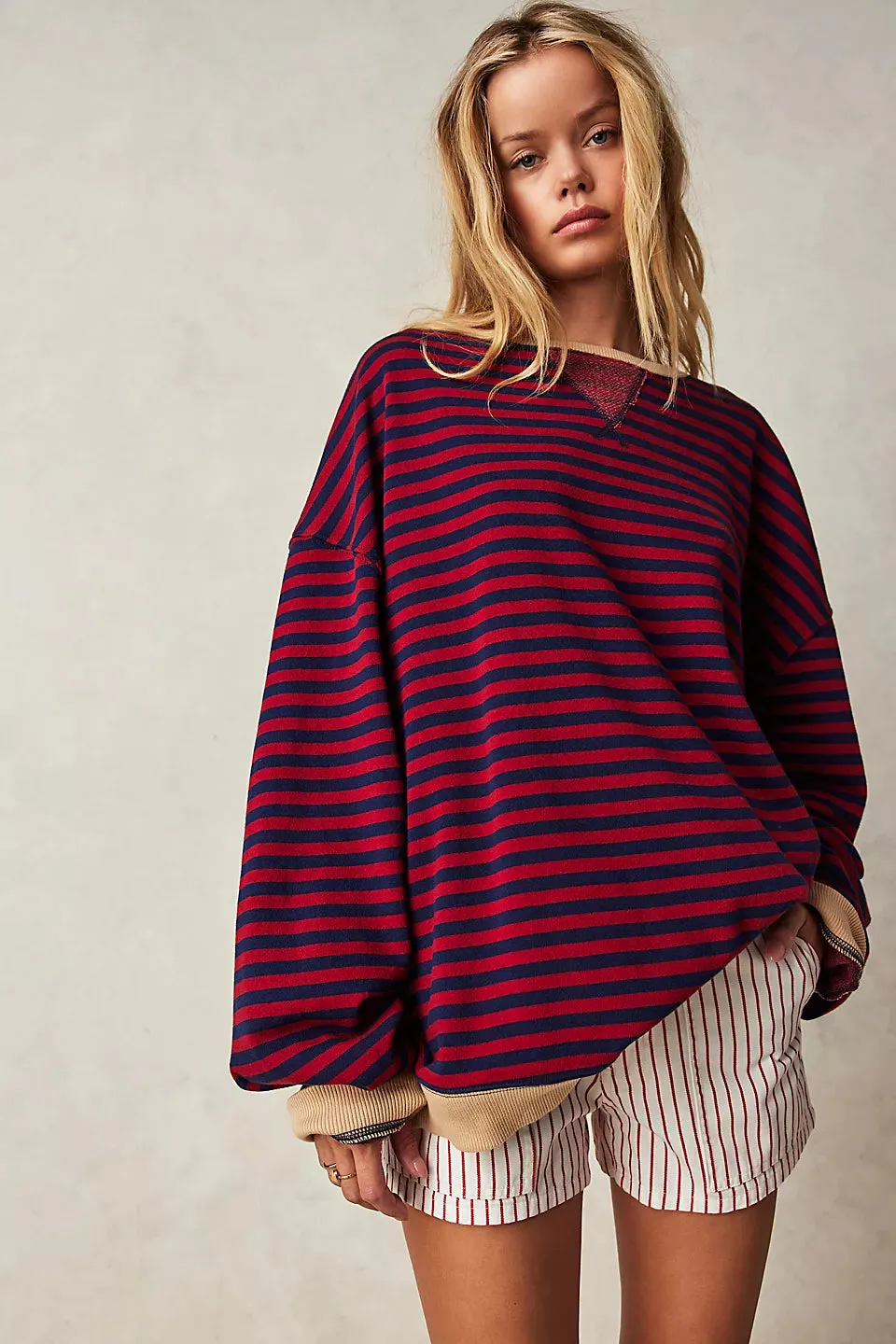 Classic Striped Oversized Crewneck