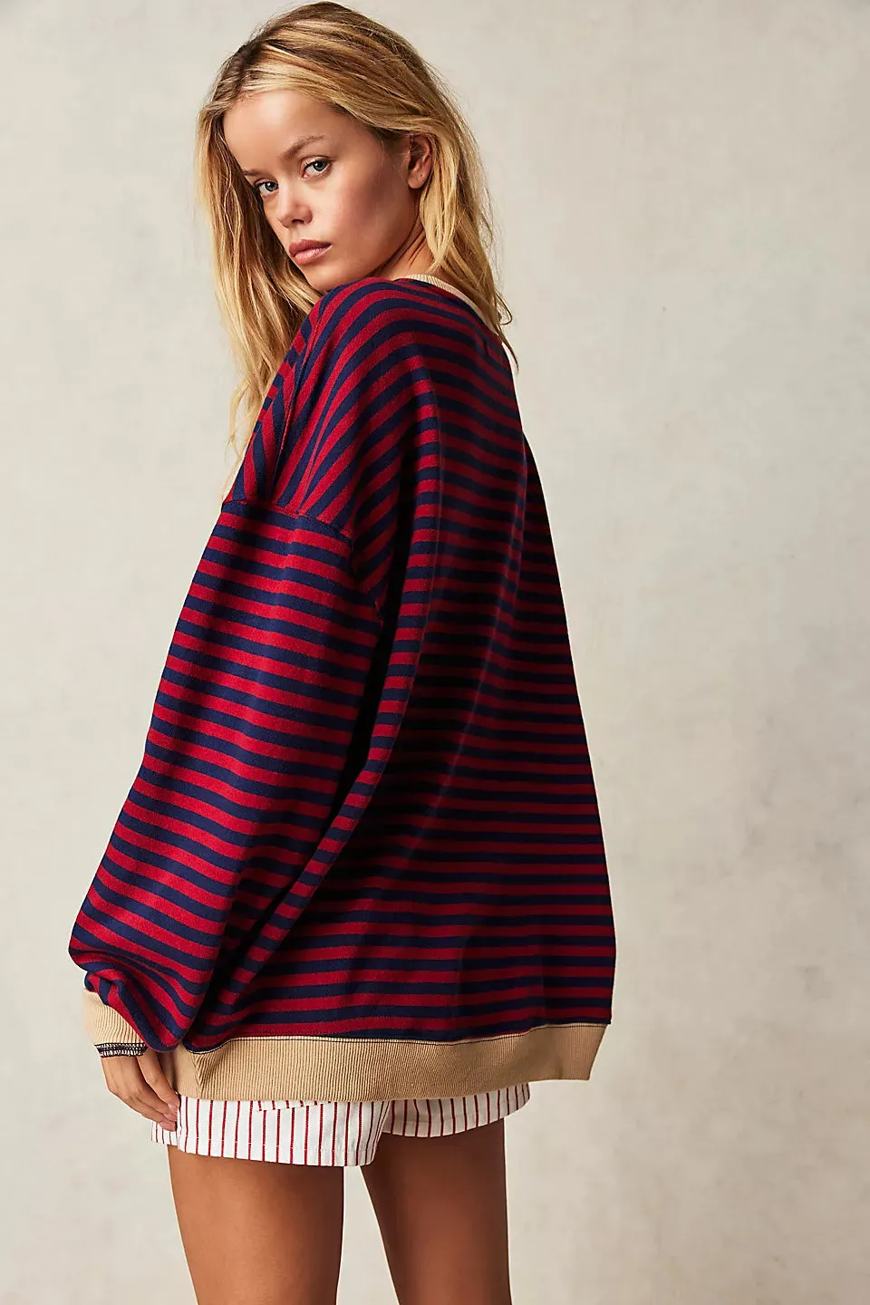 Classic Striped Oversized Crewneck