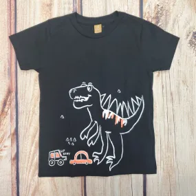 CLEARANCE-Up Baby Black T-Rex T-Shirt