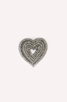 Crystal Heart Brooch