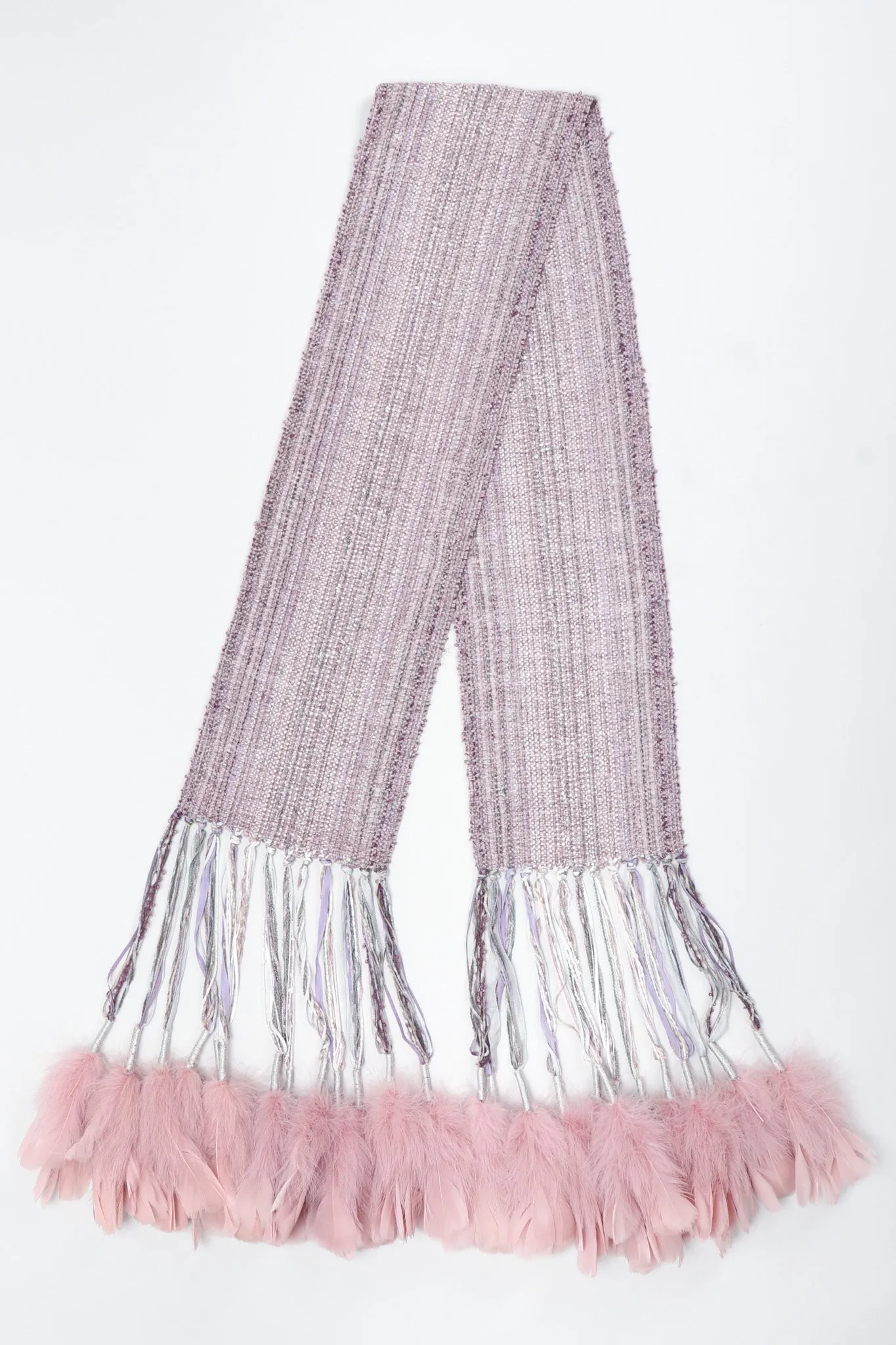 Feather Tassel Chenille Scarf