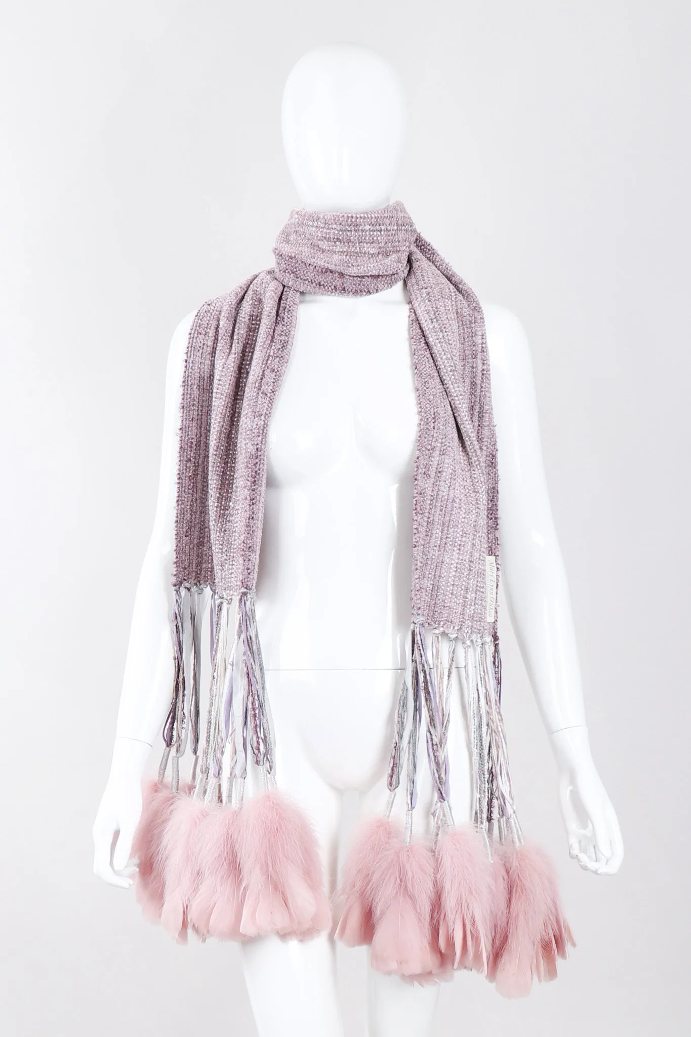 Feather Tassel Chenille Scarf