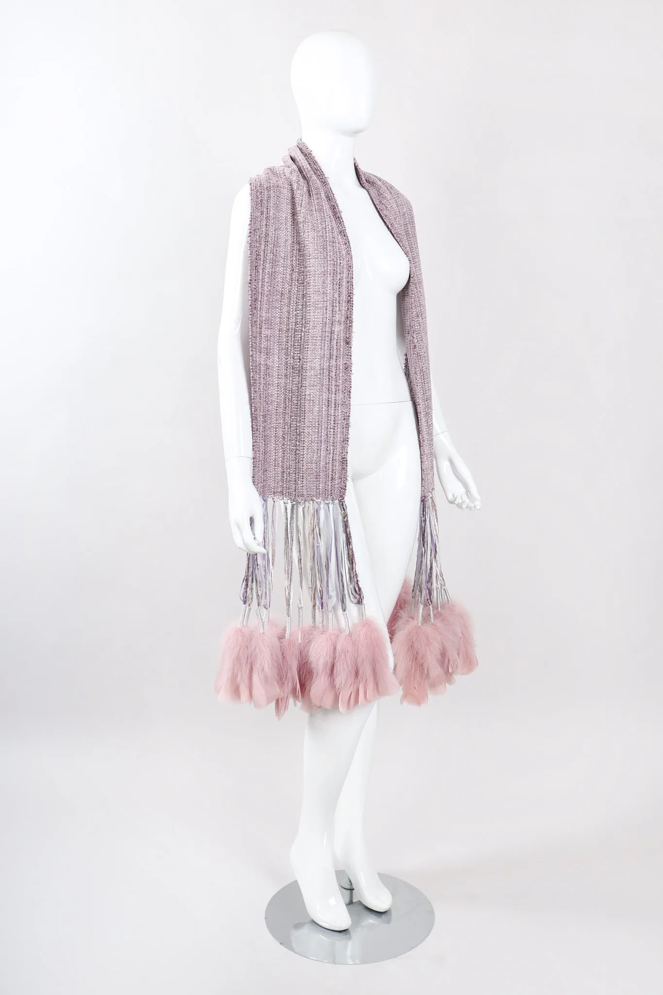 Feather Tassel Chenille Scarf