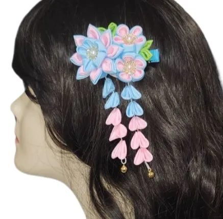 Handmade Large Tsumami Flower Kanzashi Hair Clip