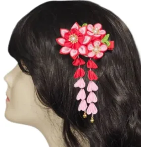 Handmade Large Tsumami Flower Kanzashi Hair Clip