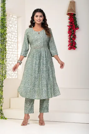 Modal Chanderi Fine Fabric in a Mesmerizing Blue Kurti Set