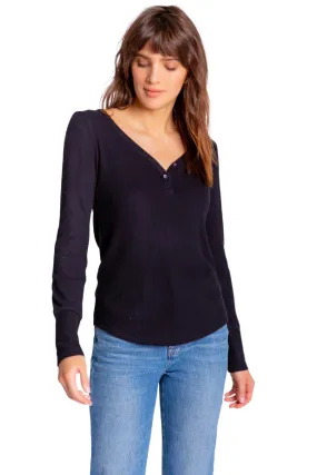 PJ Salvage Textured Essentials Long Sleeve Top RITELS- BLACK