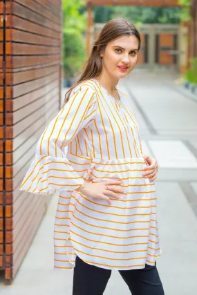 Pristine Yellow Striped Nursing Top