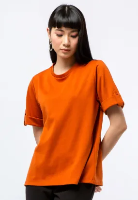 T-shirt with Rolled Up Sleeves