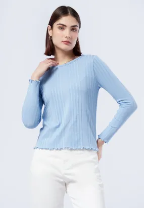 Textured Long Sleeve Top