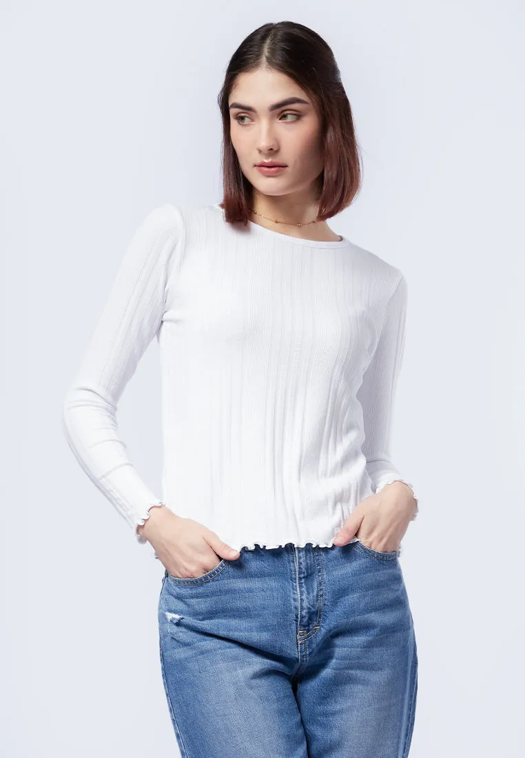 Textured Long Sleeve Top