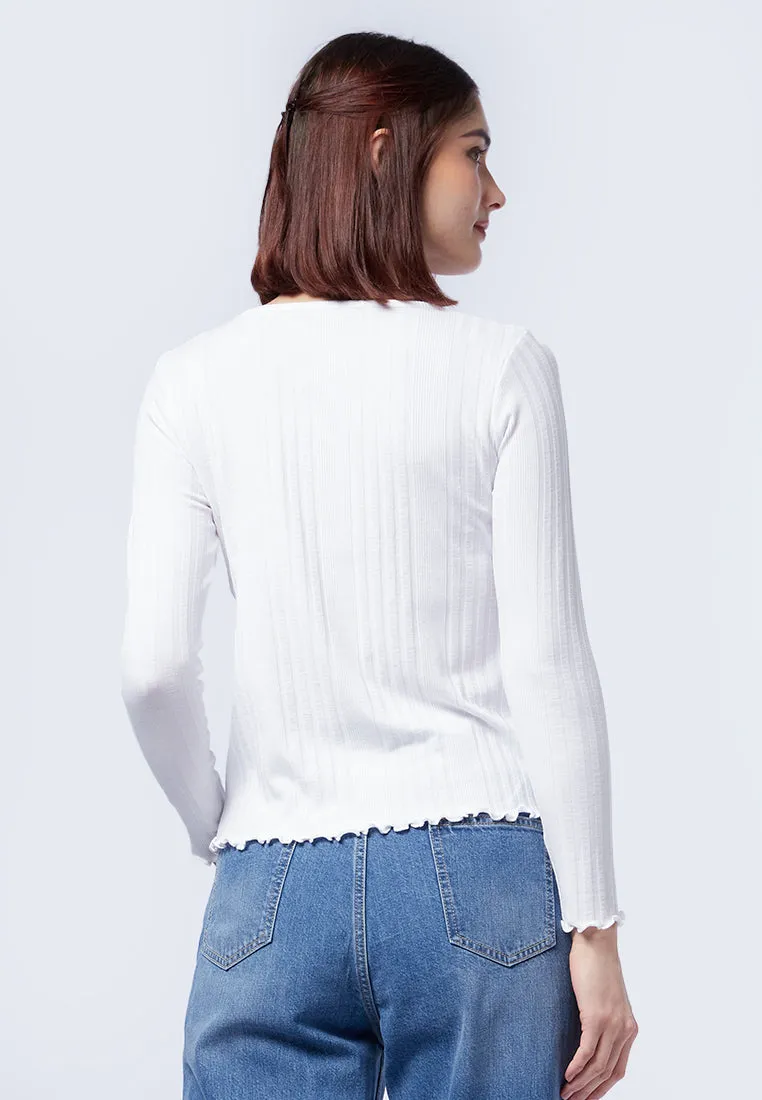 Textured Long Sleeve Top