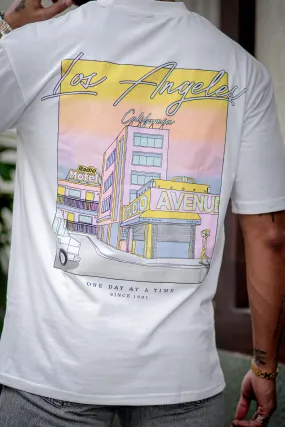 White Los Angeles Oversized Cotton T-Shirt