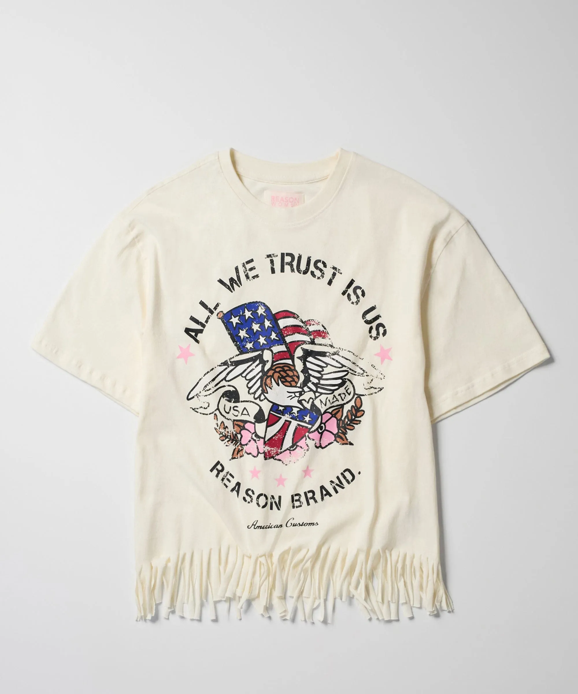 Women All We Trust Baby Short Sleeve Tee - Cream